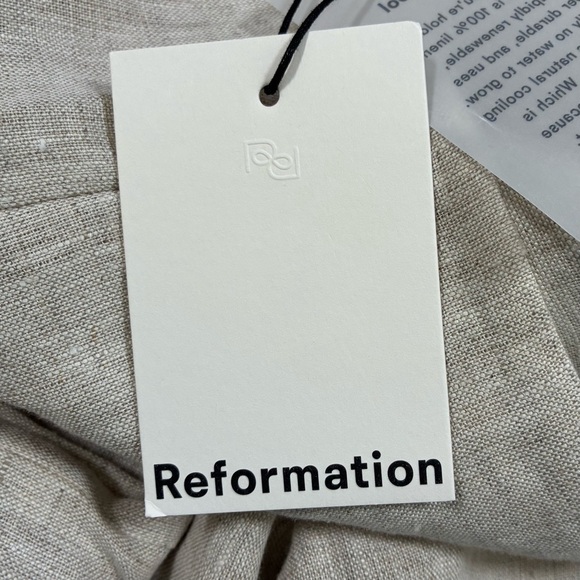 Reformation Oatmeal Joni Linen Cropped Pant Size 0 - Picture 13 of 13